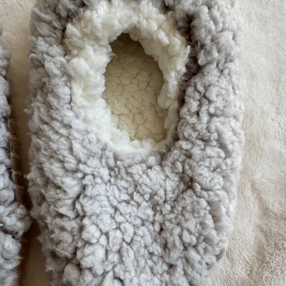 EUC Free People So Soft Sherpa Ballerina Slipper Socks, Gray/Ivory, Size S/M 5-7 - Picture 8 of 14